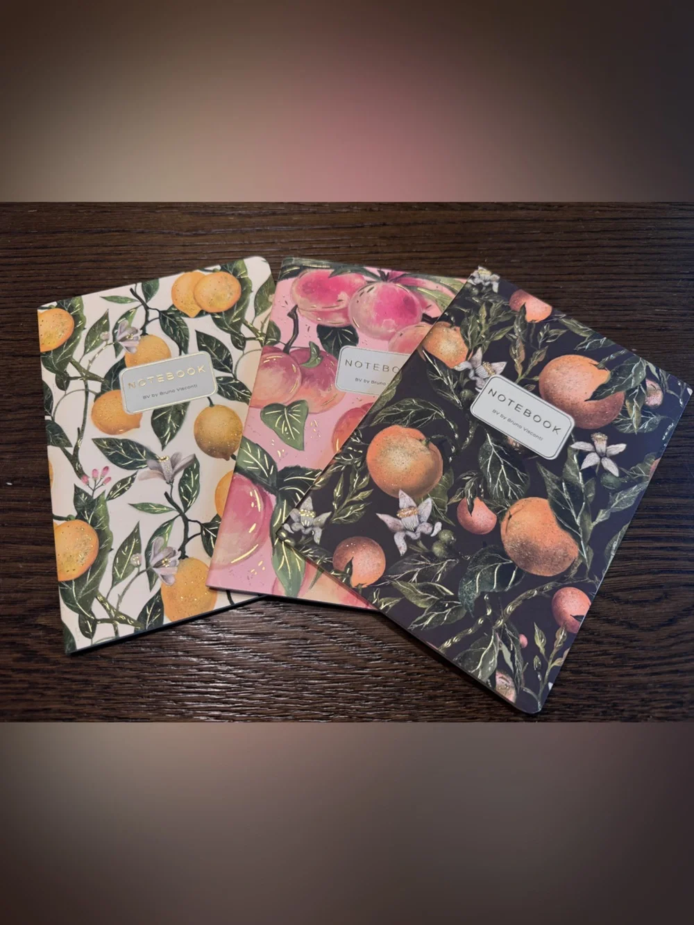 Set of 3 Gorgeous Gold Foil Detailed Soft Touch Notebook Journals- lovely gift!